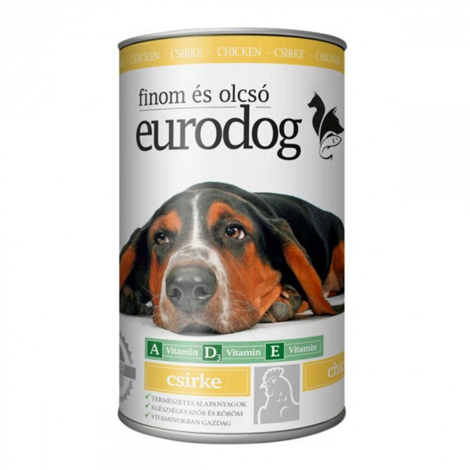 Eurodog Chicken Canned dog food with chicken, chunks in gravy