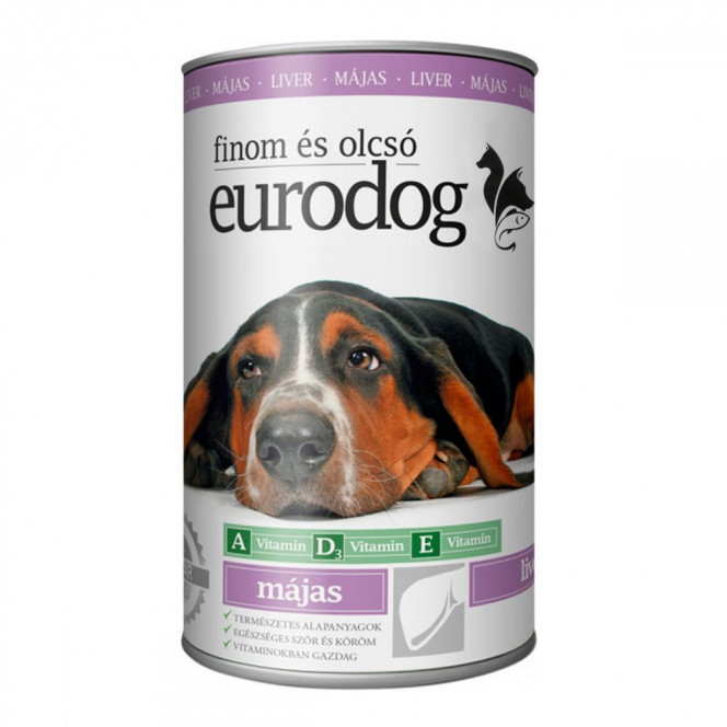 Eurodog Liver Canned dog food with liver, chunks in gravy