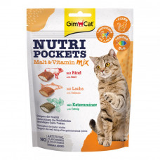 GimCat Nutri Pockets Malt Vitamin Mix Treats for cats filling with malt and vitamins