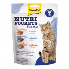 GimCat Nutri Pockets Sea Mix & Taurine Treats for cats salmon with trout and shrimp with taurine