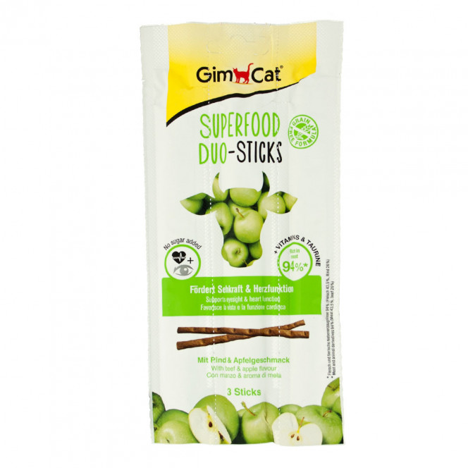 GimCat Superfood Duo-Sticks Cat treats with beef and apples (3 pcs)