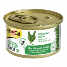 GimCat Superfood ShinyCat Duo Canned Cat Food Grass Chicken Broth