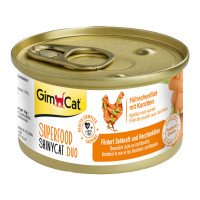 GimCat Superfood ShinyCat Duo Консервы для кошек курица c морковью в бульоне