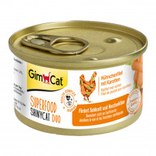 GimCat Superfood ShinyCat Duo Консервы для кошек курица c морковью в бульоне