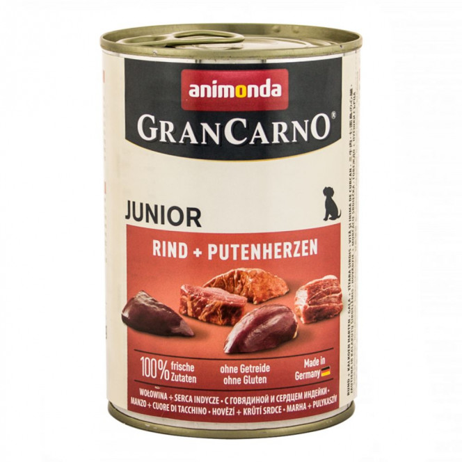 Animonda Gran Carno Original Junior Rind & Putenherzen Puppy Canned Beef and Turkey Heart