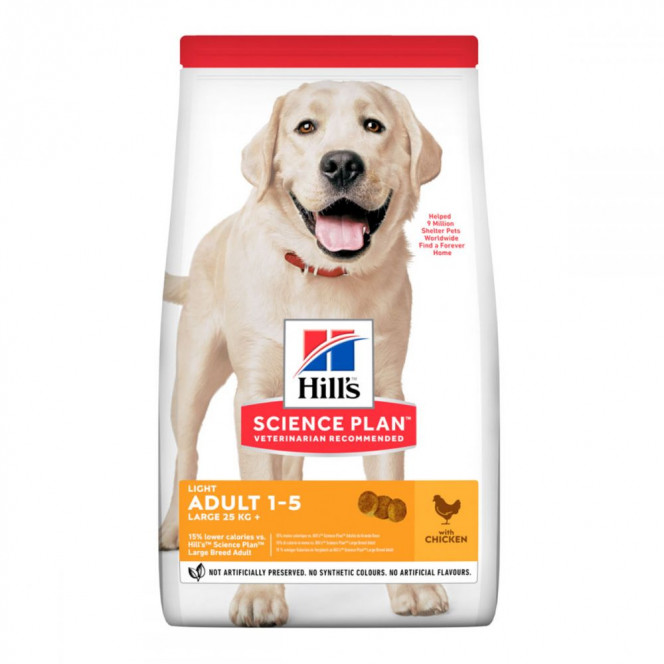 Hills Science Plan Light Adult Large Breed Chicken Сухой корм для малоактивных собак крупных пород с курицей