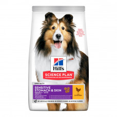 Hills Science Plan Adult Medium Sensitive Stomach & Skin Chicken Сухой корм для собак средних пород с курицей