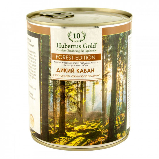 Hubertus Gold Forest Edition Консервы для собак Дикий кабан с картофелем, ежевикой и зеленью