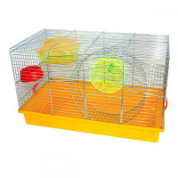 Cage Pigi II (G311) for small rodents wheel + house, galvanized