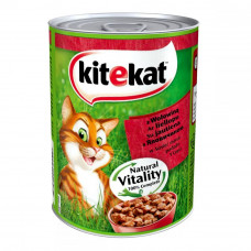 Kitekat Natural Vitality Canned Food for Cats with Beef in Sauce