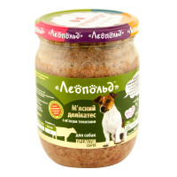 TM Leopold (glass) Canned food for dogs Meat delicacy with veal meat