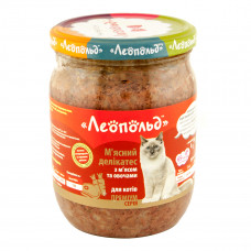 TM Leopold (glass) Canned food for cats Meat delicacy with meat and vegetables