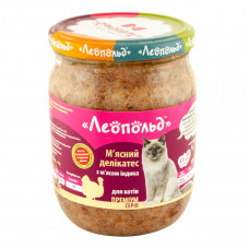 TM Leopold (glass) Canned food for cats Meat delicacy with turkey meat