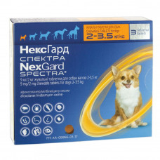 NexGard Spectra Tablets for fleas and ticks for dogs weighing 2 to 3.5 kg