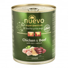 Nuevo Junior Chicken & Beef with Rice + Calcium Canned food for puppies chicken with beef and rice + calcium