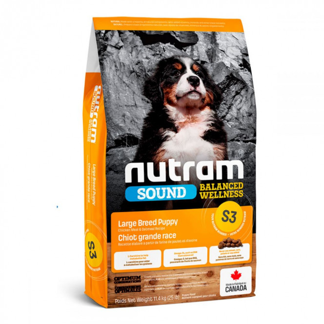 Nutram Sound Puppy Large Breed S3 Holistic food for large breed puppies with chicken and oatmeal