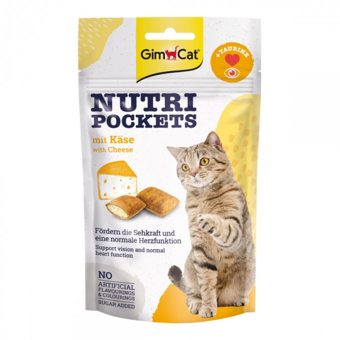 GimCat Nutri Pockets with Cheese & Taurine Лакомства для кошек с сыром и таурином