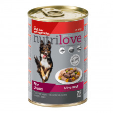 Nutrilove Beef, liver and Vegetables Canned food for dogs Beef, liver and vegetable chunks in jelly