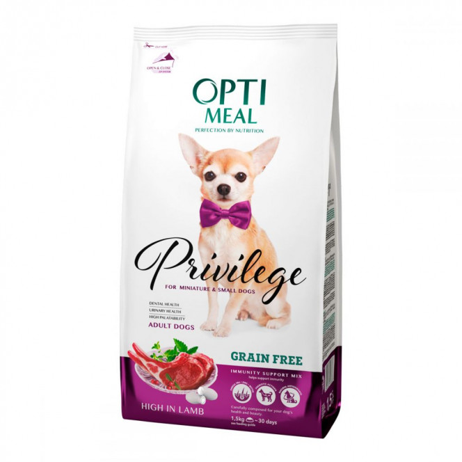 Optimeal Privilege Adult Dogs Grain Free Grain Free Small Breed Dog Food with Lamb