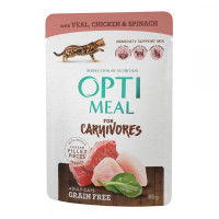 Optimeal (spider) Grain-free canned food for cats with veal, chicken fillet and spinach in sauce