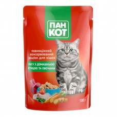 Pan-cat (spider) Canned food for cats stew with poultry and vegetables