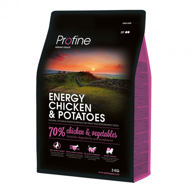 Profine Energy Chicken & Potatoes Dry Food for Strenuous Dogs