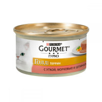 Gourmet Gold Кусочки в паштете террин с уткой, морковью и шпинатом