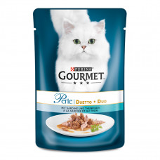 Gourmet Perle Canned food for cats mini fillets in gravy with ocean fish and tuna