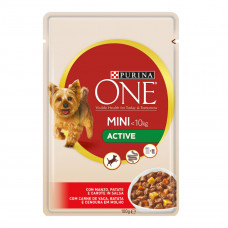 Purina One Mini Active (пауч) Консервы для собак малых пород говядина с картофелем и морковью в соусе