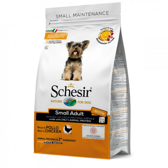 Schesir Dog Small Adult Chicken Monoprotein dry food for small breed dogs with chicken