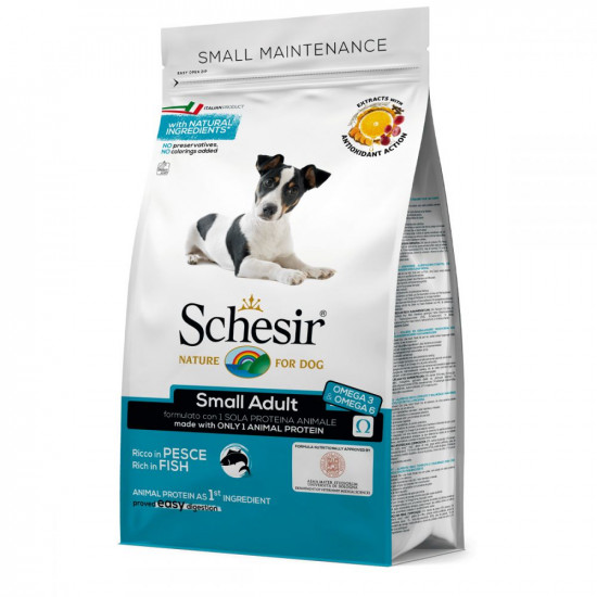 Schesir Dog Small Adult Fish Monoprotein dry food for small breeds with fish