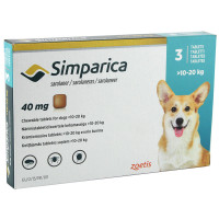 Simparica (Simparica 40 mg) Tablets for fleas and ticks for dogs weighing 10 to 20 kg