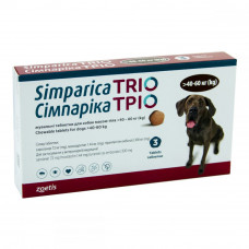 Simparica Trio Таблетки для собак от блох, клещей и глистов 40 - 60 кг