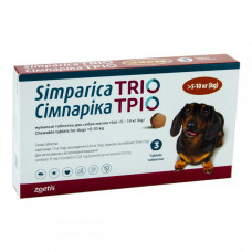 Simparica Trio Tablets for dogs against fleas, ticks and worms 5 - 10 kg