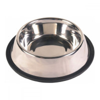 Trixie Chrome bowl with rubberized base