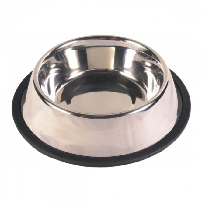 Trixie Chrome bowl with rubberized base