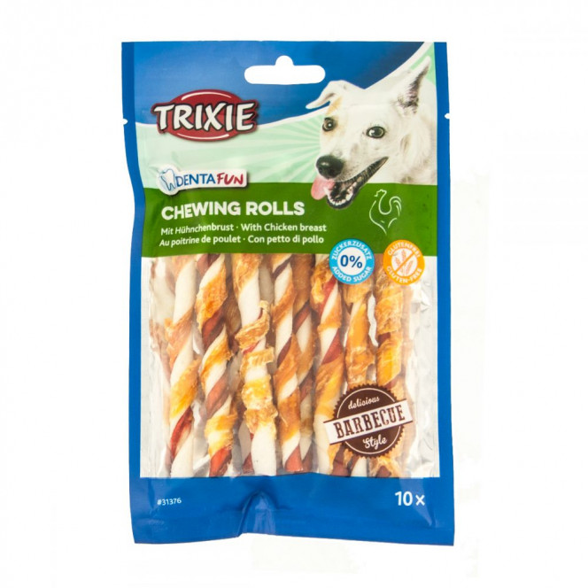 Trixie 31376 Denta Fun Barbecue Chicken BBQ Dog Treats