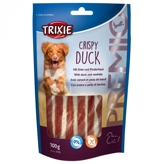 Лакомства для собак Trixie 31705 Premio Crispy Duck с мясом утки и из сыромятой кожи