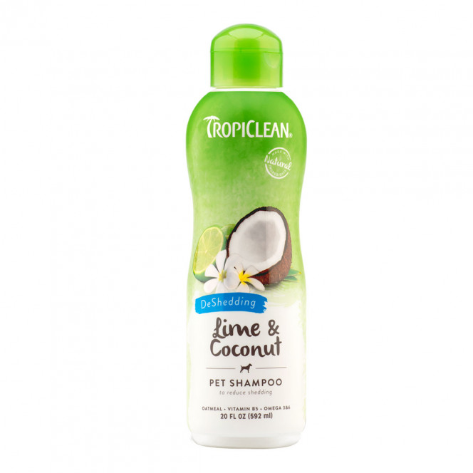 TropiClean Deshedding Lime & Coconut Shampoo Шампунь для собак и кошек в период линьки