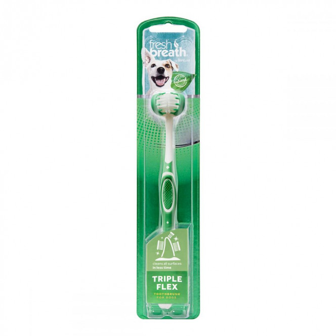 TropiClean Triple Flex Toothbrush for Dogs of All Breeds