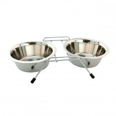 UniZoo Chrome double bowl with stand