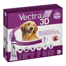 Vectra 3D (Vectra 3D) Drops on the withers for dogs weighing from 25 to 40 kg (4.7 ml)