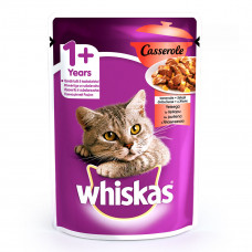 Whiskas Casserole Консервы для кошек с говядиной в желе