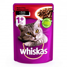 Whiskas 100 gr canned cat food with beef in sauce