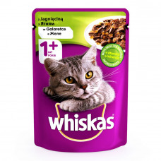 Whiskas 100 гр консерва для кошек с ягненком в желе