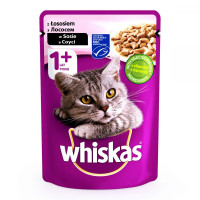 Whiskas 100 гр консерва для кошек с лососем в соусе